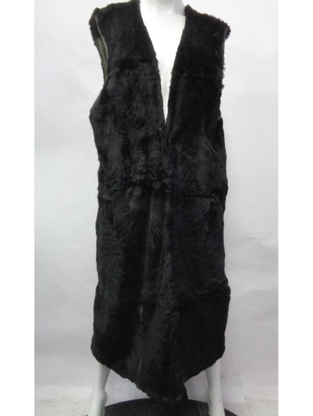 SCRAP ITEM: DARK GREEN SHEARED RABBIT FUR VEST LINING